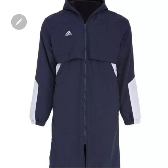 NWT Adidas Blue Unisex Fleece Lined Parka - Picture 4 of 6